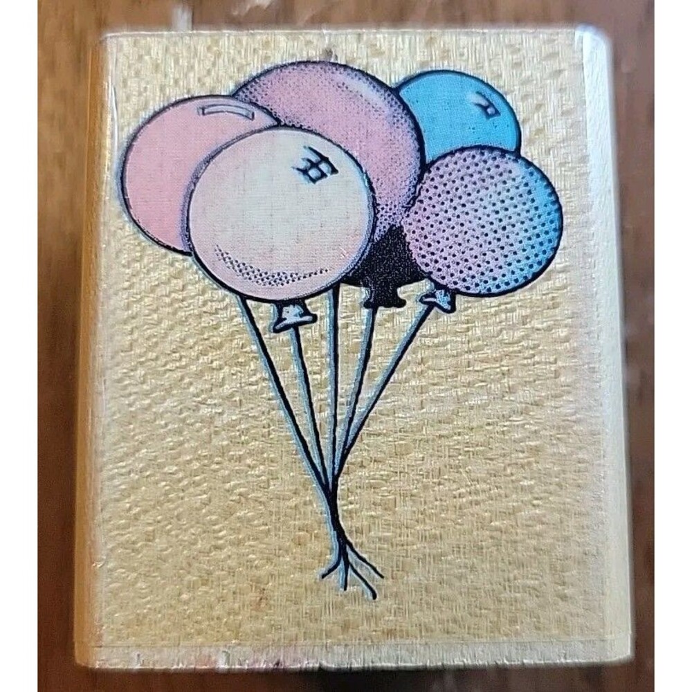 Rubber Stamp - Balloons - 578E - Wood - By All Night Media - 1983